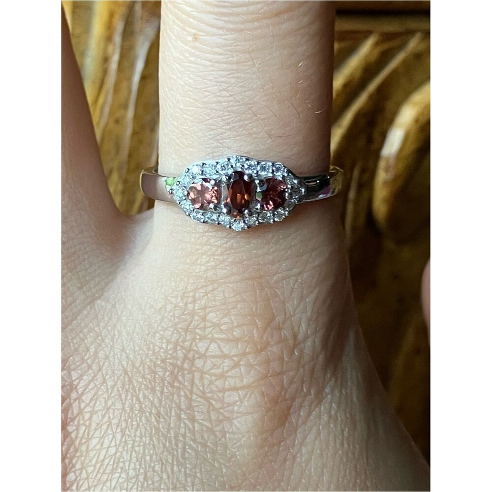 Moissanite Red Zircon Ring Size 10
